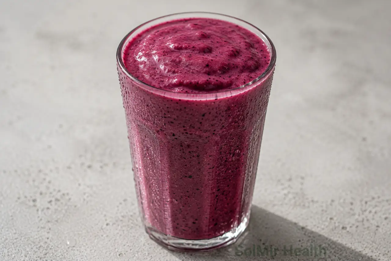 Healthy berry smoothie in a glass
