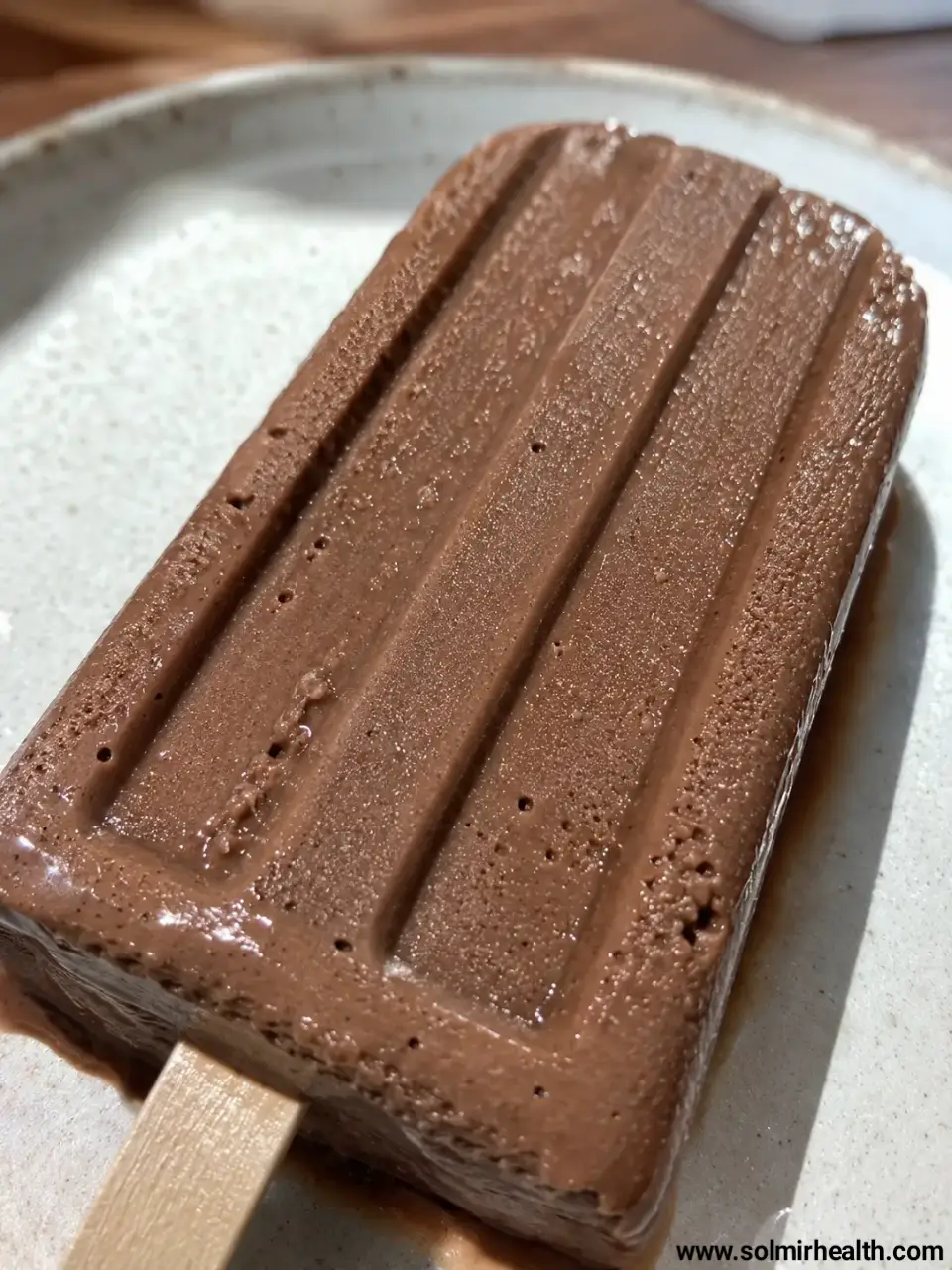 chocolate banana popsicle close up