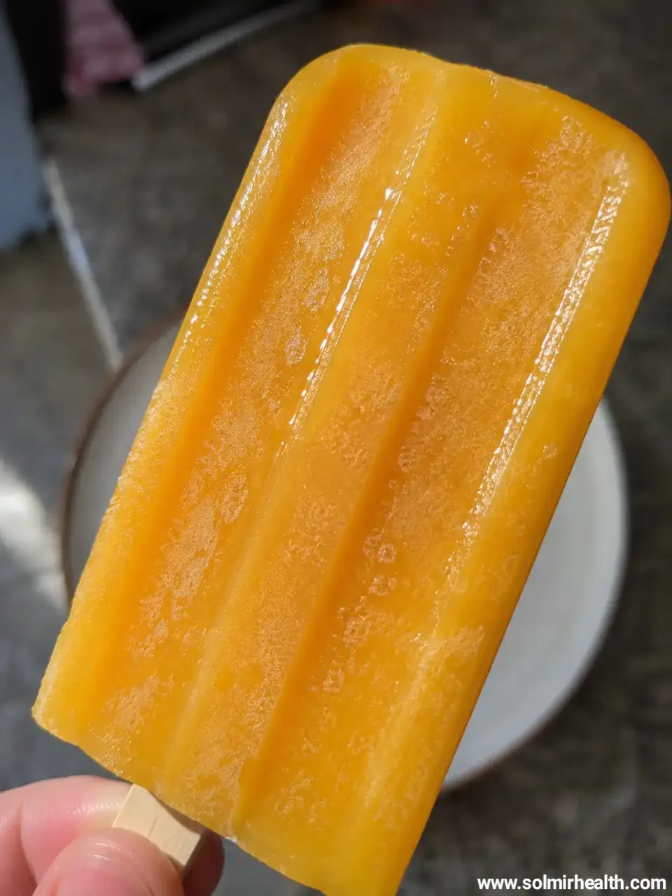 mango popsicle close up