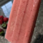 strawberry coconut popsicle close up