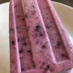 greek yogurt berry popsicle close up
