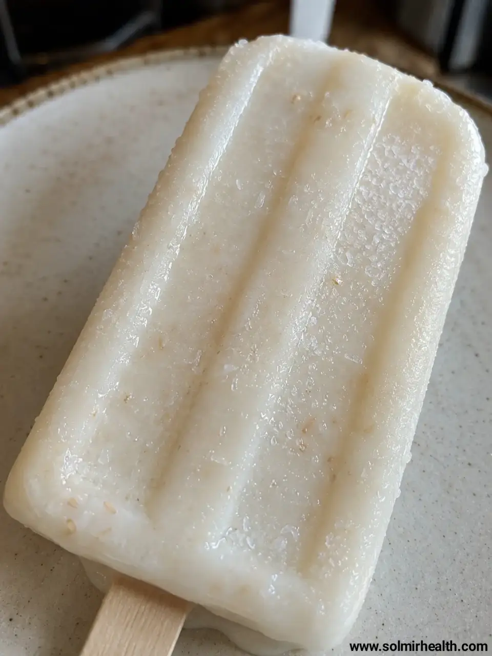 coconut vanilla popsicle close up