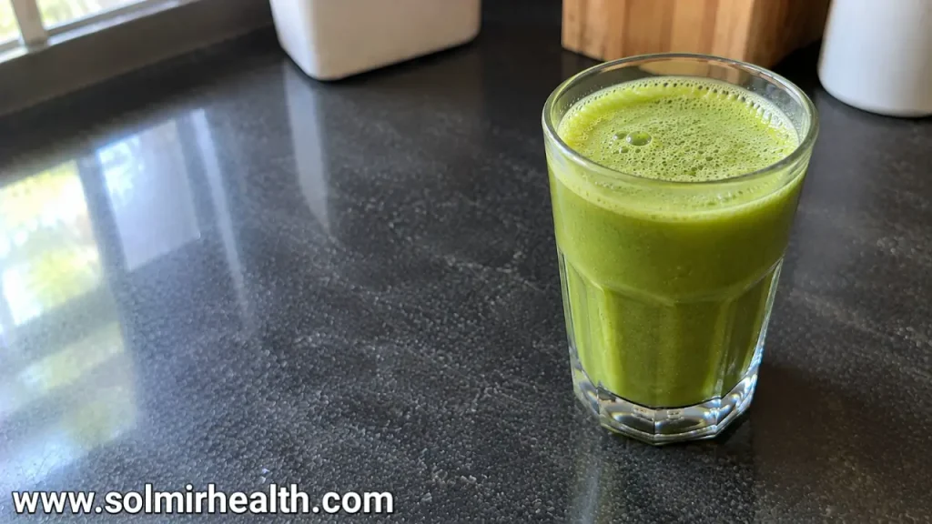 Fresh pineapple cucumber mint juice, refreshing and healthy