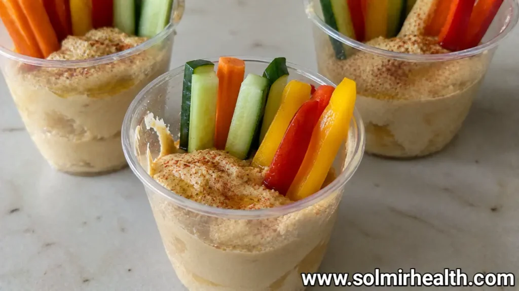 Healthy snack ideas hummus veggie cups
