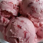 Cherry vanilla healthy ice cream topped with fresh cherries