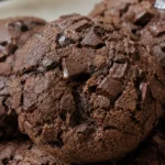 Double chocolate protein cookies with melted chocolate chunks