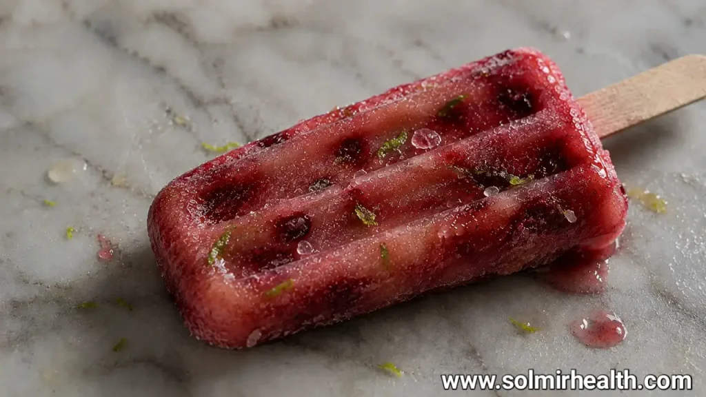 Easy homemade cherry lime popsicles, tangy and delicious