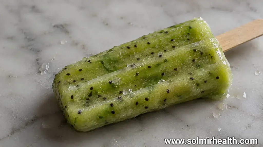 Easy homemade kiwi cucumber popsicles, light and hydrating