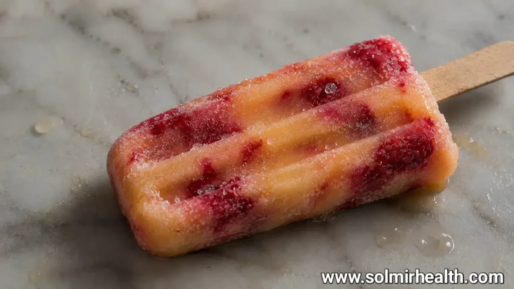 Easy homemade peach raspberry popsicles with sweet real fruit