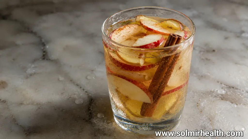 Flavored apple cinnamon ginger water for natural hydration