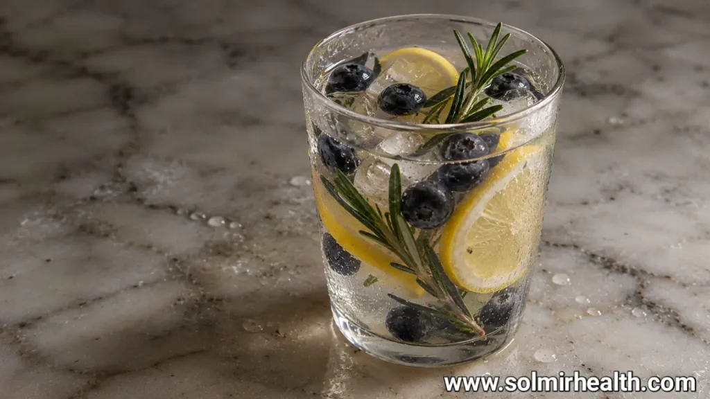 Flavored blueberry lemon rosemary water with a unique twist