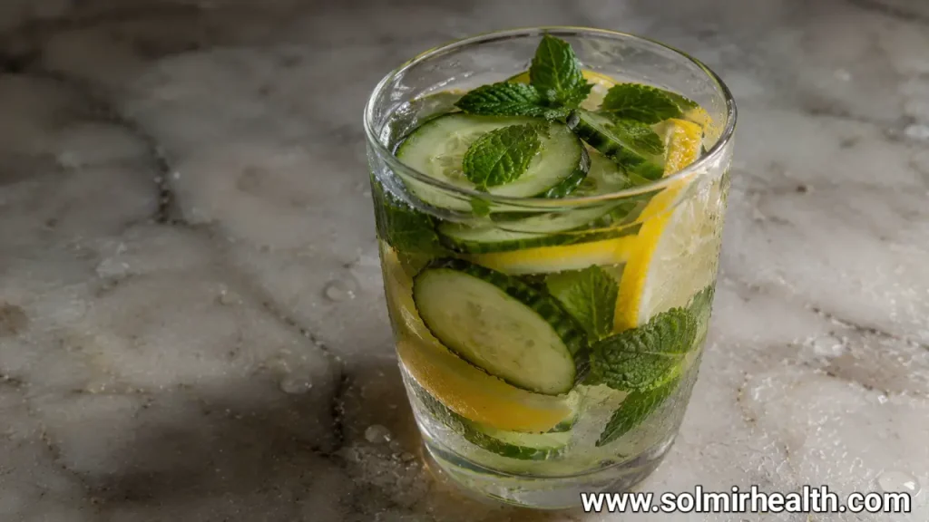Flavored cucumber lemon mint water recipe for better hydration
