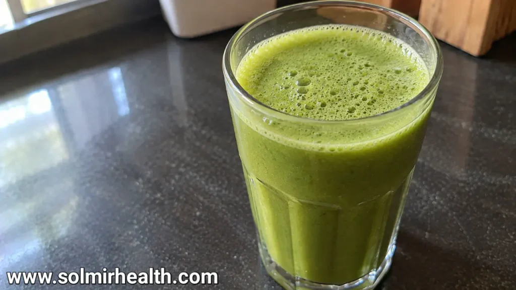 Fresh celery green apple juice for detox and hydration