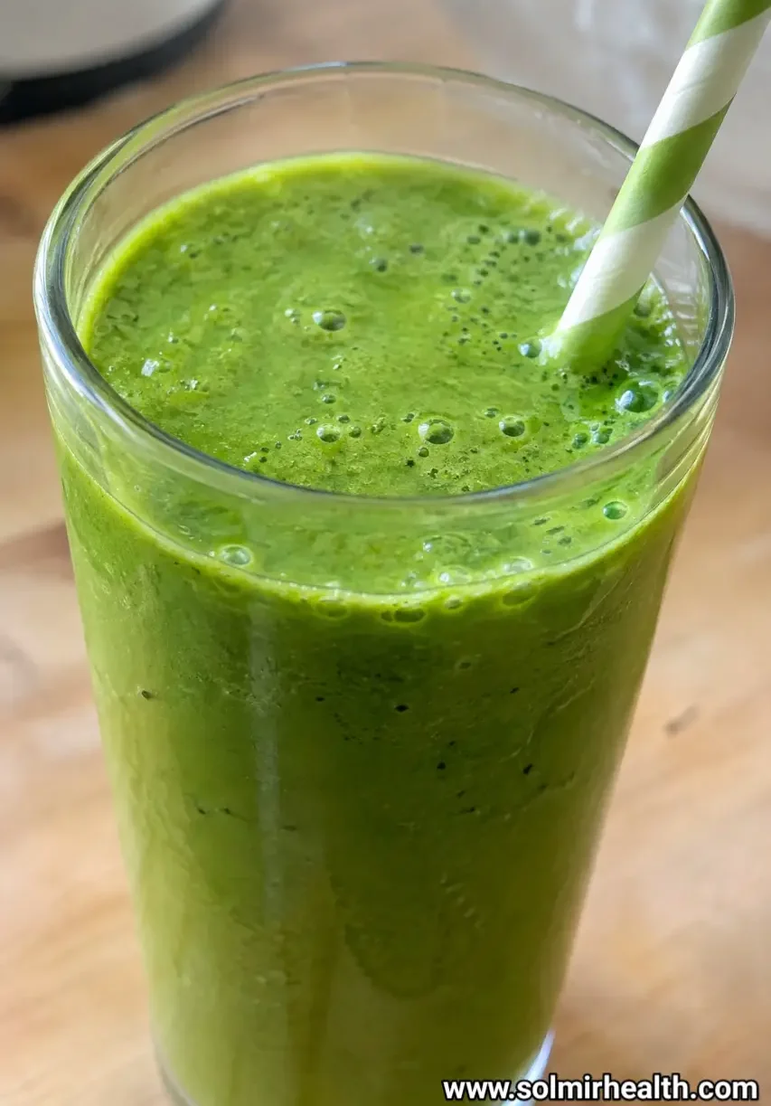 Green glow smoothie made with spinach and pineapple