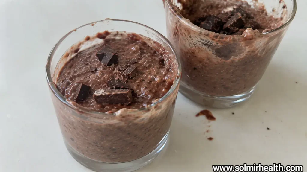 Healthy dessert snacks chocolate chia pudding cups