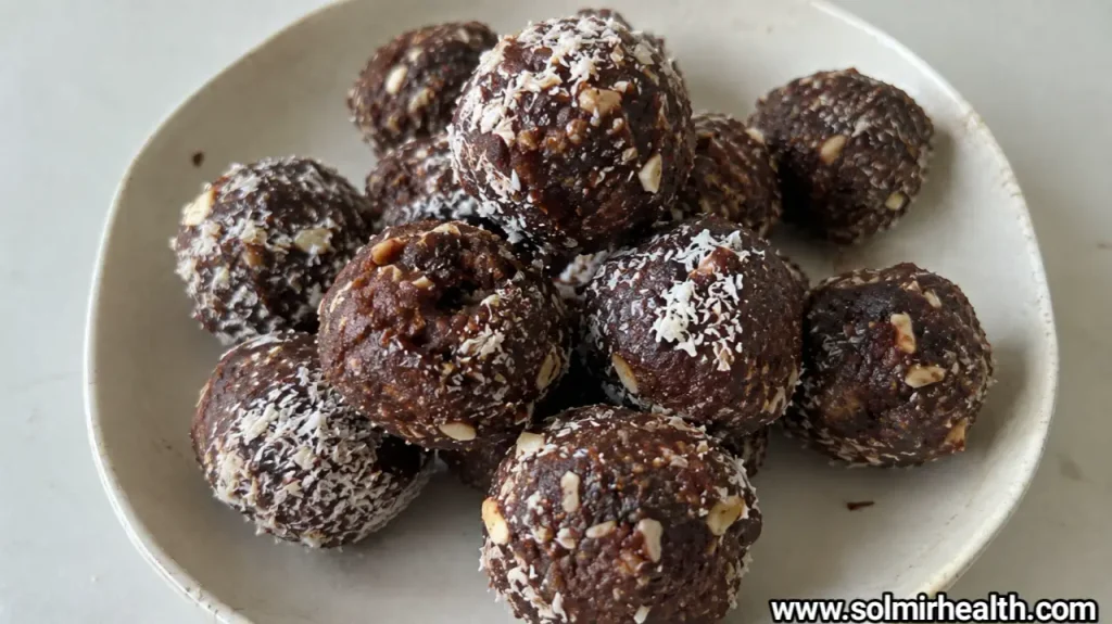 Healthy dessert snacks date cocoa bites recipe
