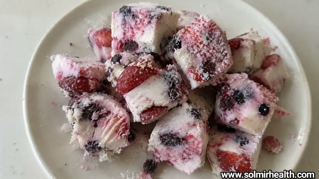 Healthy dessert snacks frozen berry yogurt bites