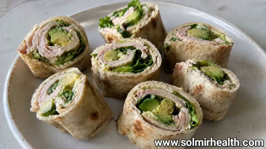 Healthy snack ideas turkey avocado rollups