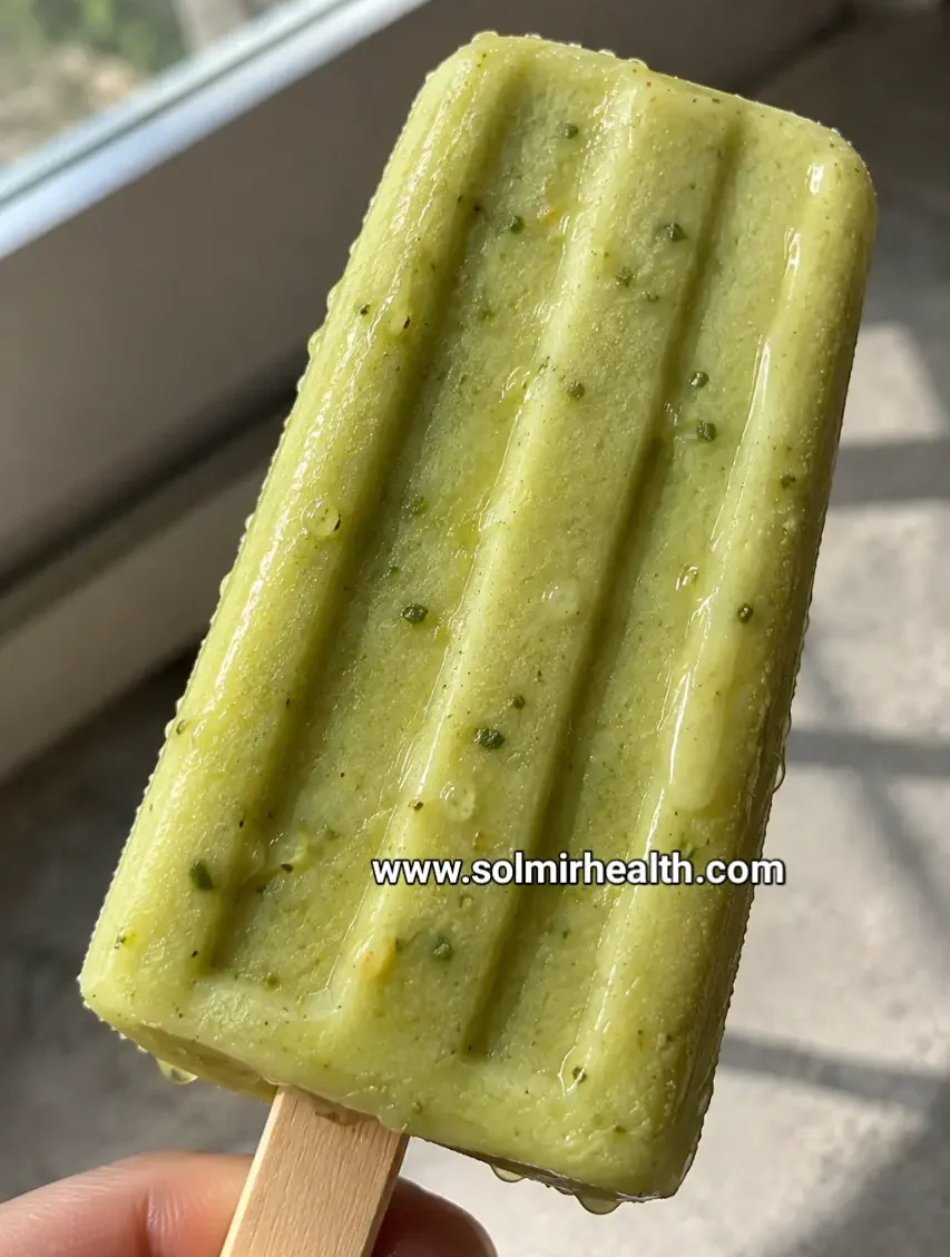 Healthy summer avocado lime popsicles with creamy avocado and fresh lime
