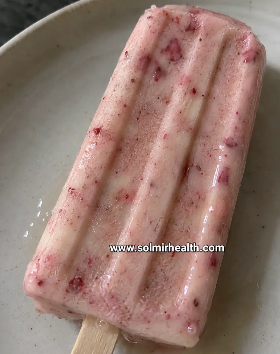 Healthy summer cherry vanilla popsicles made with fresh cherries and real vanilla
