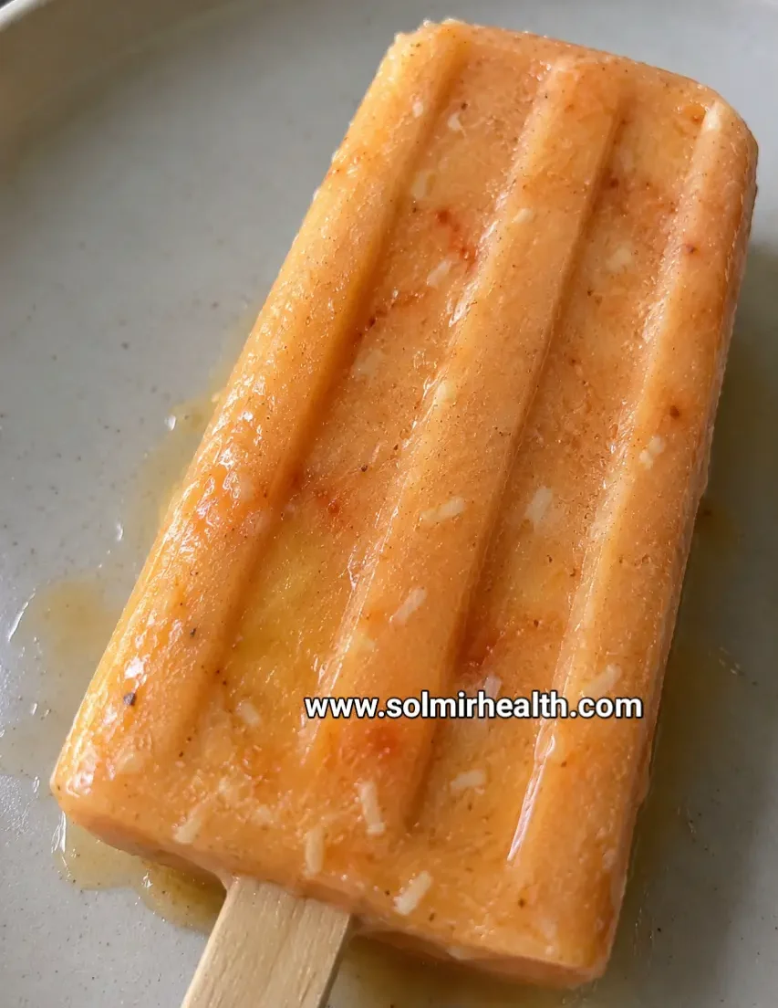 Healthy summer papaya coconut popsicles with ripe papaya and creamy coconut