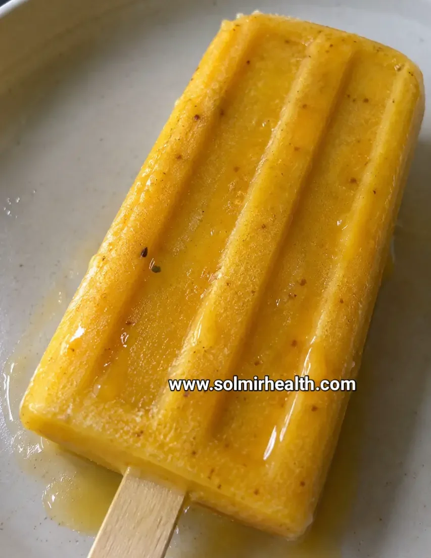 Healthy summer pineapple turmeric popsicles with fresh pineapple and golden turmeric