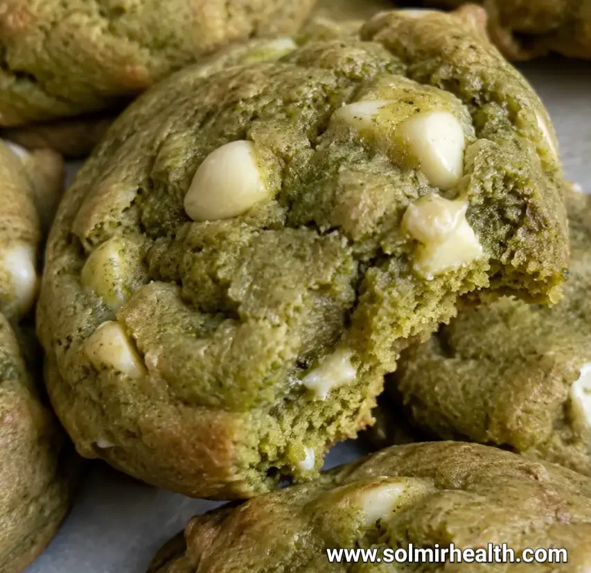 Matcha white chocolate high protein cookies