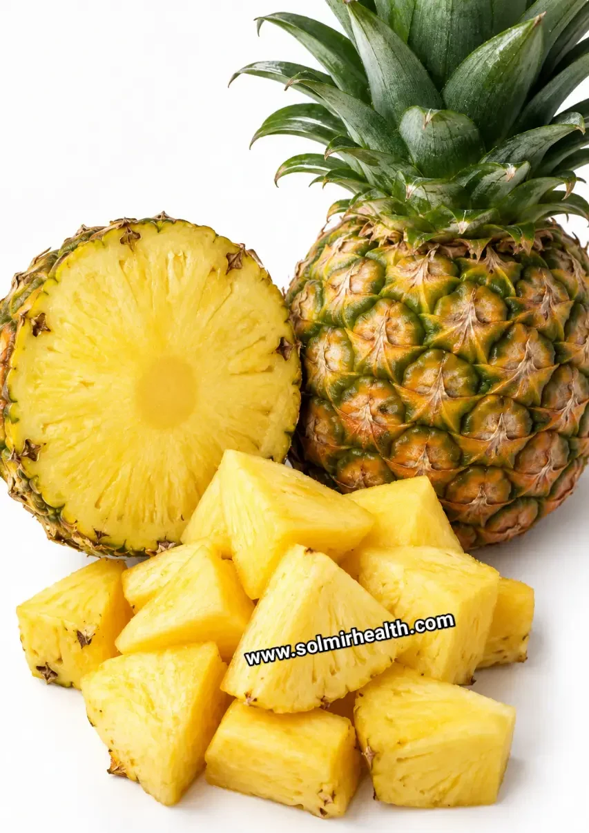 Sliced pineapple as a refreshing healthy snack