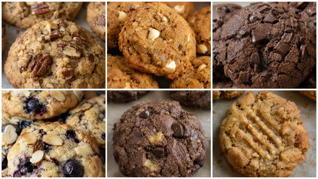 Oats, almond flour, protein powder, and Greek yogurt for protein cookies