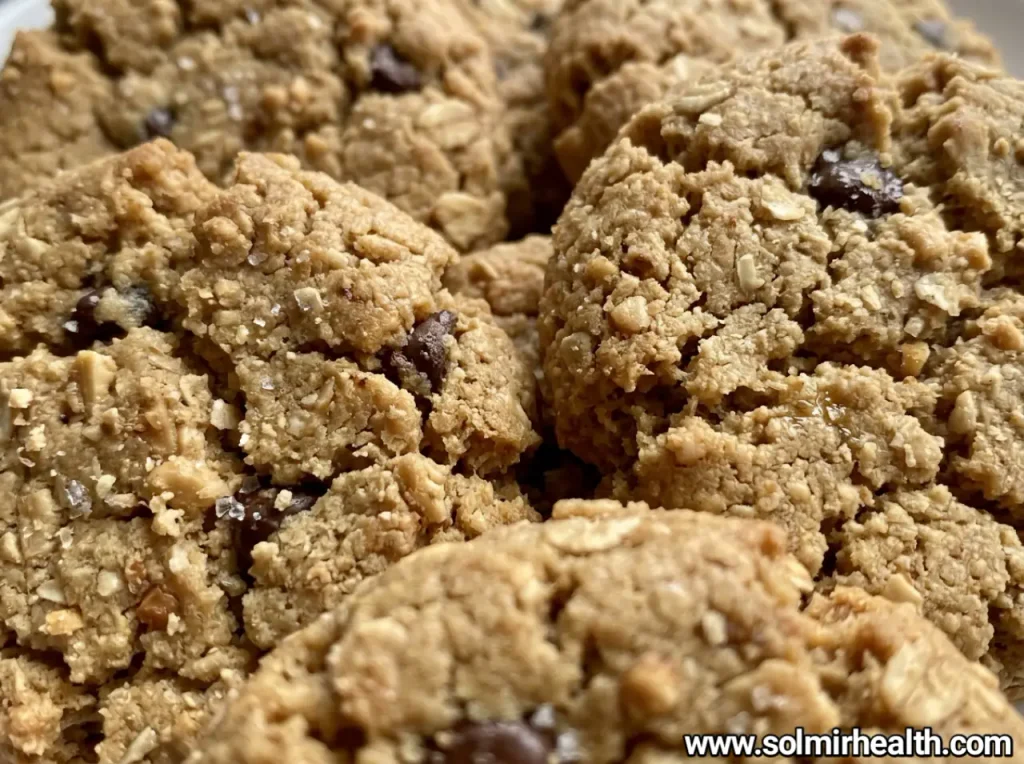 Chickpea peanut butter cookies with chocolate chips on a baking tray