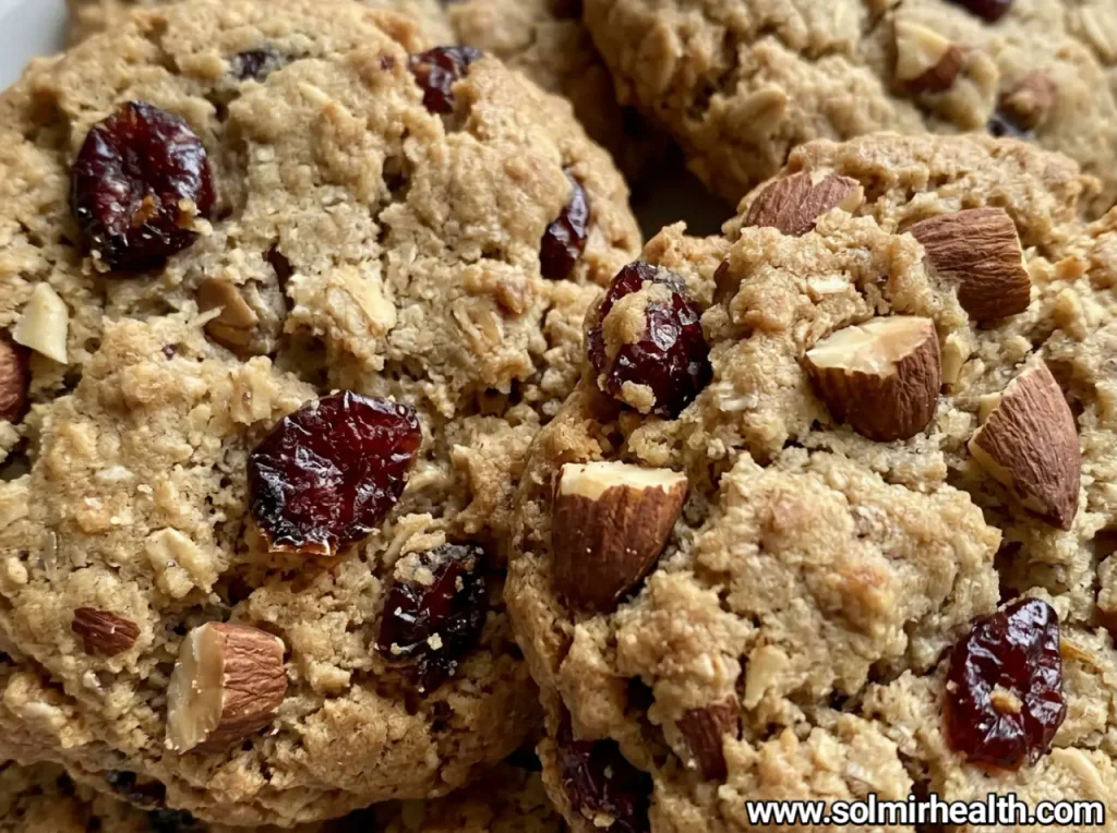 No powder protein cookies with dried cranberries and chopped almonds