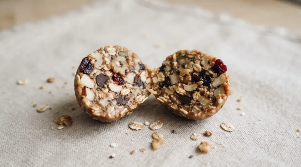 A bowl of homemade energy balls healthy sweet snacks